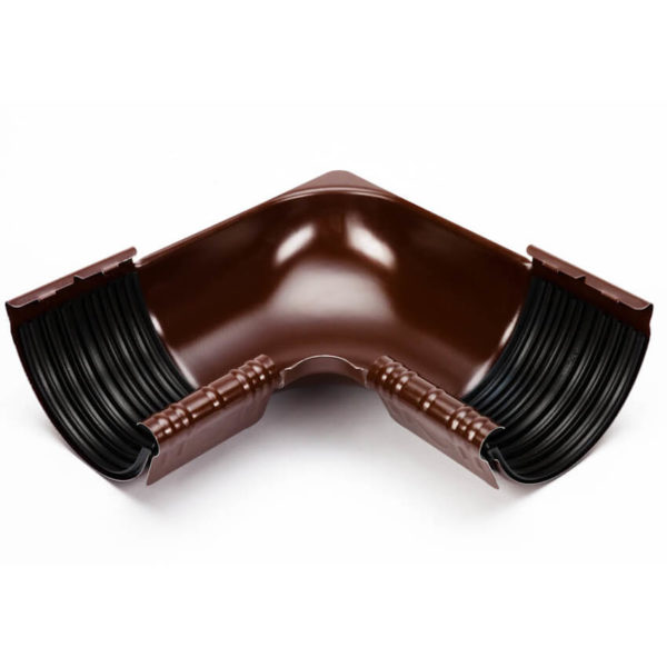 угол желоба внутренний металлический ГАЛЕКО, цвет шоколадно коричневый